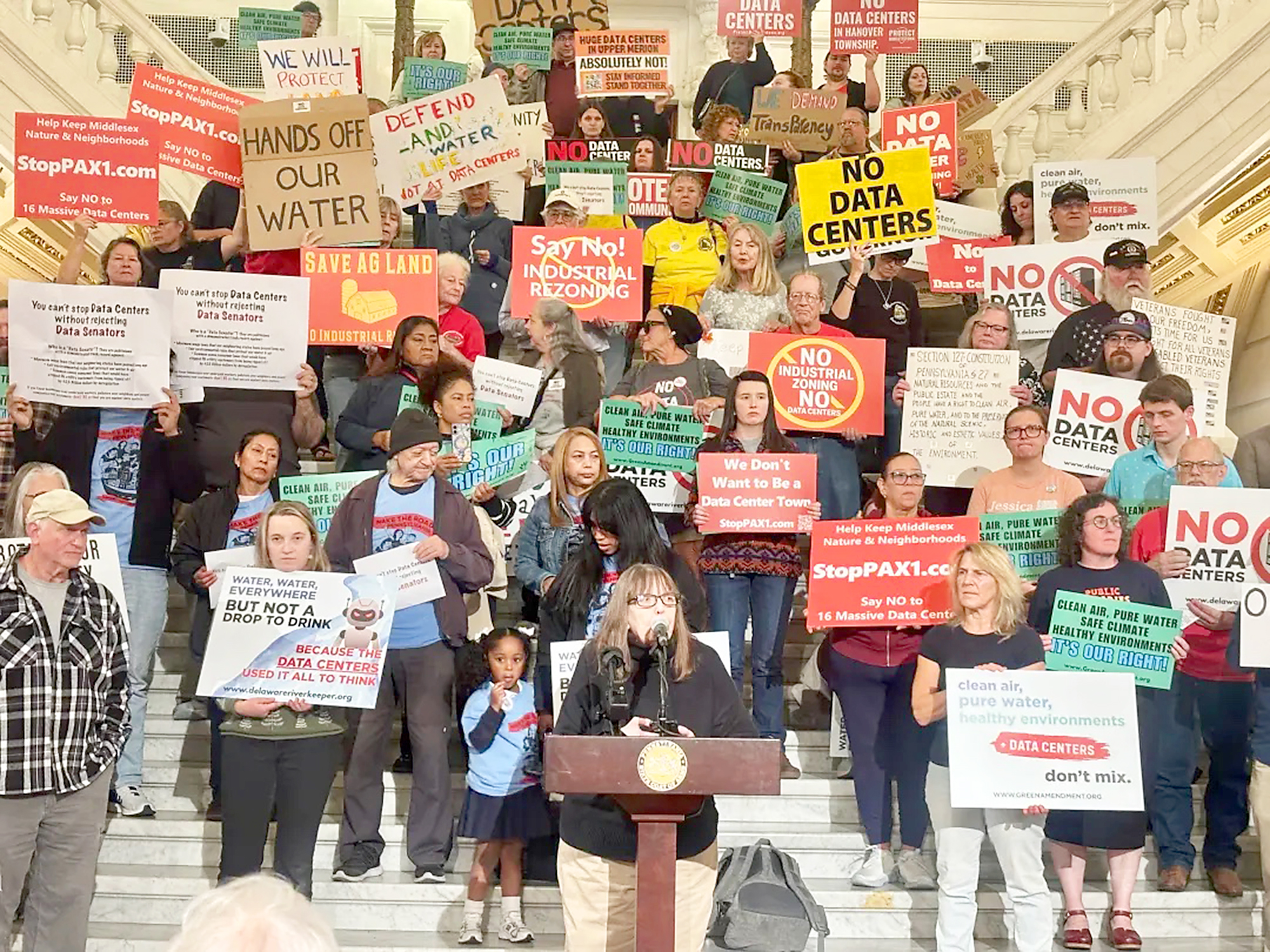 Protesters demand legislative action on data centers - Altoona Mirror